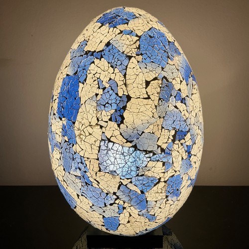 Mosaic egg table - egg, lamp