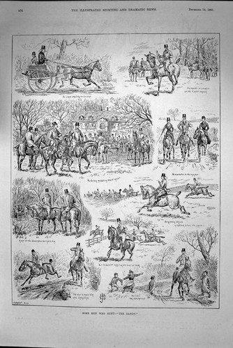 Original old antique print - old,