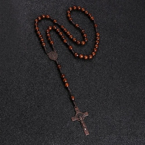 Wooden rosary cross handmade - rosary,