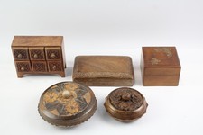 Wooden Boxes Assorted Vintage Inc South Asian Spice Drawers Hand Carved Etc