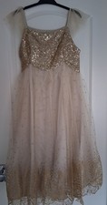 Monsoon Girls Dress Gold And Champagne Ivory. Age 12-13. Party. Bridesmaid. Xmas
