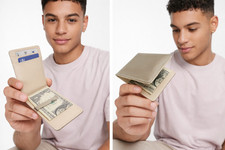 Silver Men's Mini Wallet Money