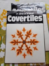 10 Vintage Dunlop Covertiles. Vintage Tile Transfers Stickable. Orange Brown