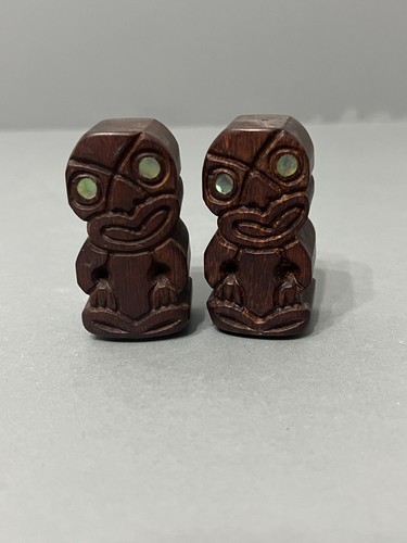 Hand carved tiki salt pepper - salt,