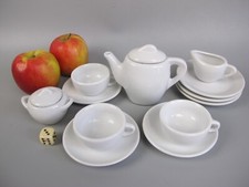 Dolls House Tea Set Toy Service. Vintage white ceramic . Teapot cups plates etc.
