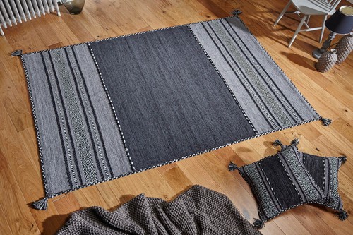 Modern grey charcoal - modern, cotton
