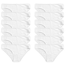 Womens Bikini Briefs 100% Cotton High Leg Ladies Knickers Underwear, Pack Of 12