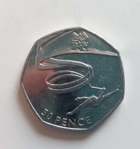 2011 olympic gymnastics 50p - gymnastics,