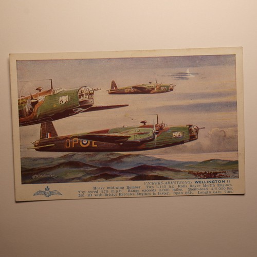 Ww2 aircraft postcard c1940 - ww2,