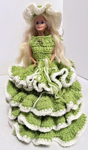 Vtg 1970s crochet toilet - vtg, paper