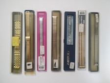 7 x VINTAGE WATCH STRAPS , EXCALIBUR, FIXOFLEX, ROWI (some rolled gold)