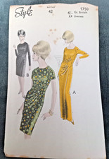 Vintage 1960s Style 1750 Dress in 3 designs Sewing Pattern Size 42 Bust Uncut