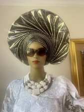 Gray Mentalic Auto Gele