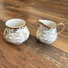 Golden Wedding Anniversary Jug & Bowl Set Vintage Arthur Wood