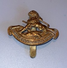 WW2 Period Rhodesian British South Africa Police Brass Cap Badge High Quality