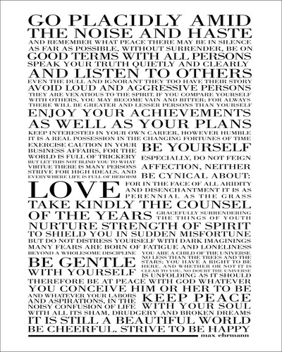 Desiderata placidly amid - -,