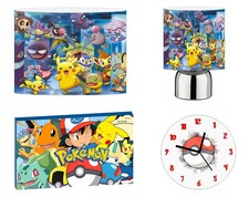 POKEMON pikachu - 12" Lightshade, Touch Lamp, Wall Art, Wall Clock or Bundle