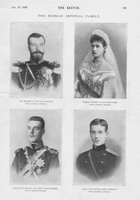 ROYALTY The Russian Imperial Family - Antique Print 1899