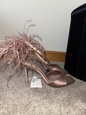 Zara Pink Satin Feather Detail