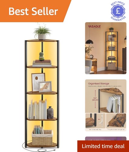 Rustic tier corner shelf - 5-tier,