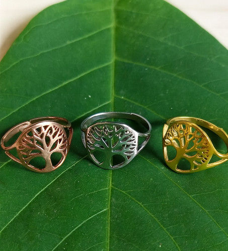 Tree life adjustable ring - tree,