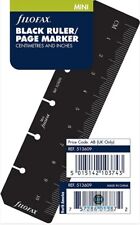 Filofax Mini size Black Ruler / Page Marker Organiser Refill 513609