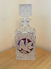Superb Vintage 1970s Hofbauer Byrdes Whiskey Glass Ruby Finch Decanter