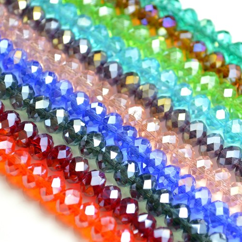 Faceted rondelle crystal - faceted, glass