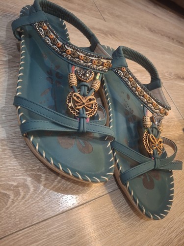 Womens boho teal sandals - womens,