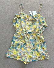 Topshop PLAYSUIT SIZE 12 FLORAL Pastel PRINT PINK BLUE yellow BNWT RRP £38