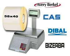 SCALE LABELS 58x40mm CAS Dibal, Bizerba, Avery Berkel- 8/ 16/ 24 44 48 Rolls 800