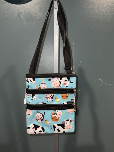 Crossbody bag with playful cow - playful,