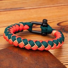 Mens Nautical Rope Bracelet Double Strand U Shape Shackle Stainless Steel