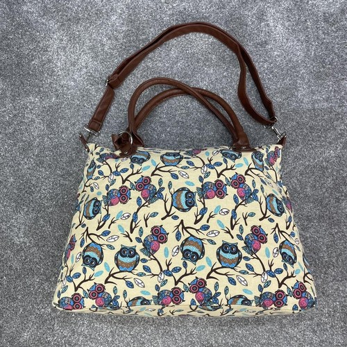 Owl cream blue - cream, knitted
