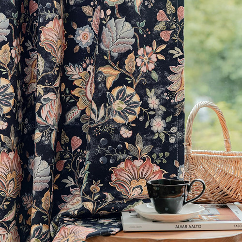 Boho floral blackout - blackout, eyelet