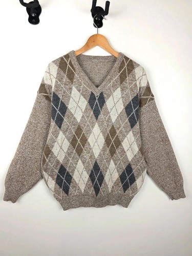 Vintage brown knit jumper size - brown,