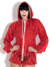 Raw PVC Female Jelly Jacket Red
