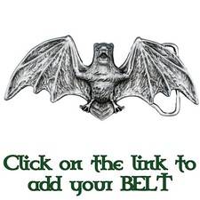 Vampire Bat Metal Belt Buckle