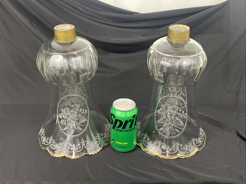 Pair antique vtg cut glass - pair,