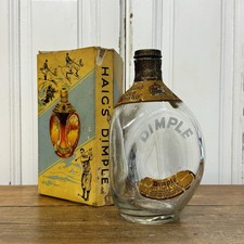 Vintage Scottish Dimple Haig's Whiskey Bottle Empty, With Box