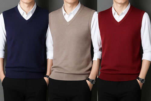 Men neck knitted vest - men’s,