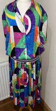Vintage Blouse Top & Skirt 80s
