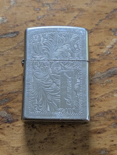 Silver floral engraved zippo - silver,