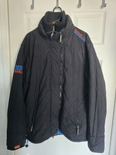 Superdry Windcheater Mens XXL Black with Blue Fleece Lining Great Condition