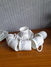 WEDGWOOD "ANGELA" 6 X CUPS AND SAUCERS BN