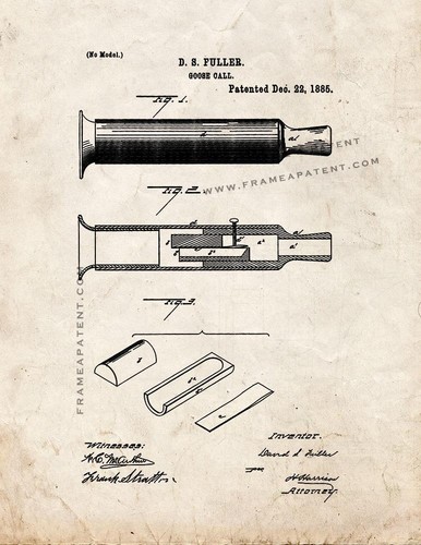 Goose call patent print - print, old