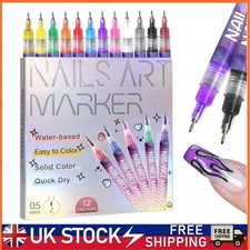 12pcs 3D Nail Art Drawing Pen Waterproof Painting Liner