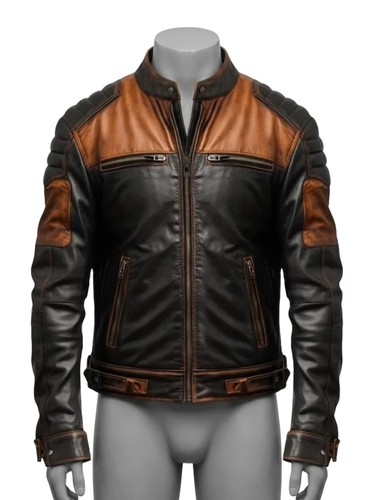 Mens cafe racer leather - leather, jacket
