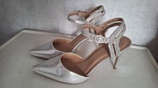New Look Silver Sparkly Closed Toe Sandals - size 5