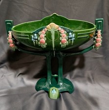 Large Eichwald Art Nouveau Pottery Centrepiece , Green, Production code: 2005